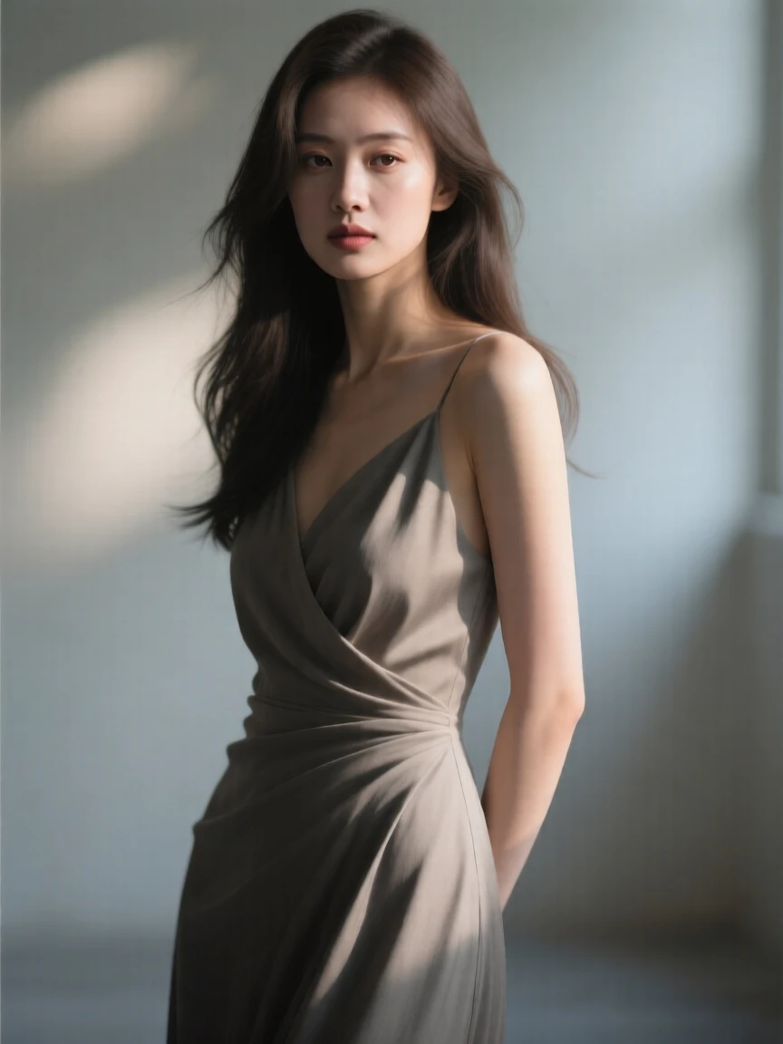 full-body portrait photo of a woman, realistic and detailed