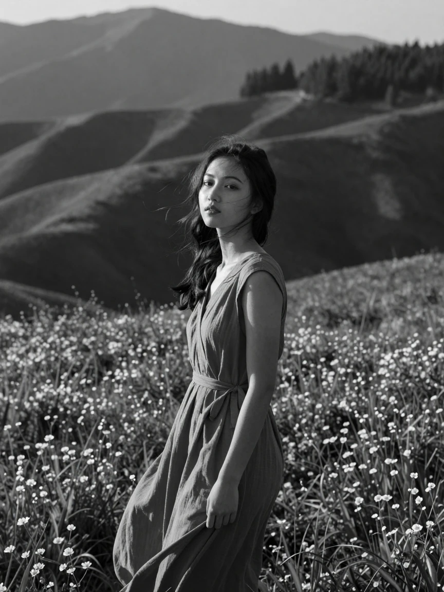 A beautiful girl in beautiful landscape.