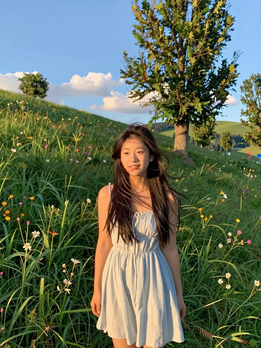 A beautiful girl in beautiful landscape.