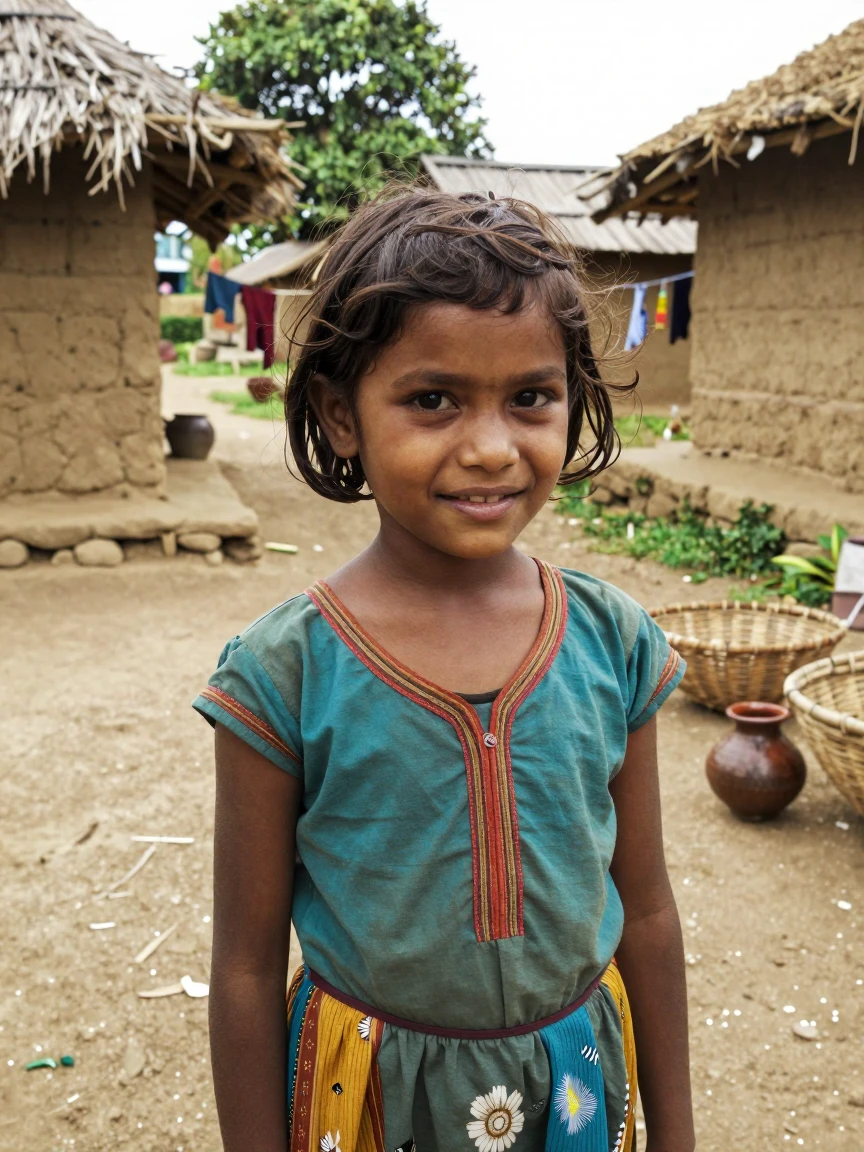 A girl in a Indian village