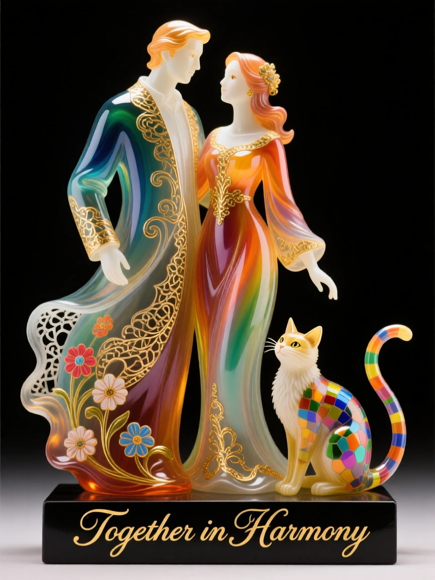 a couple and a cat.