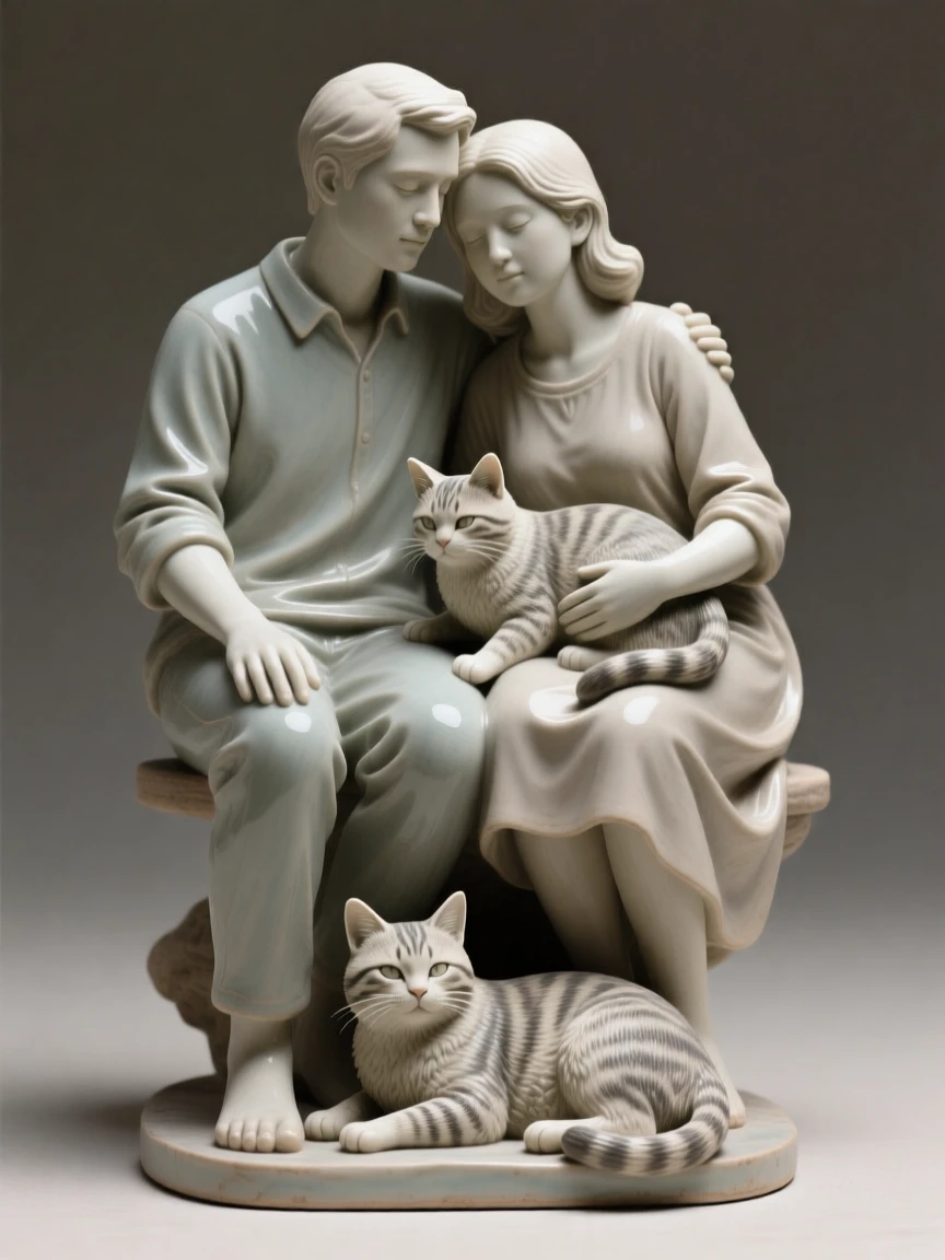 a couple and a cat.