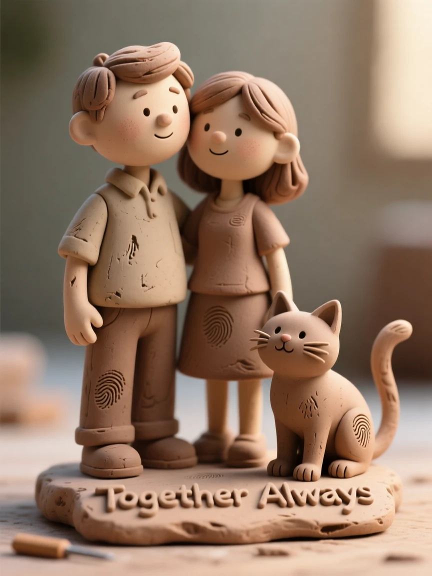 a couple and a cat.