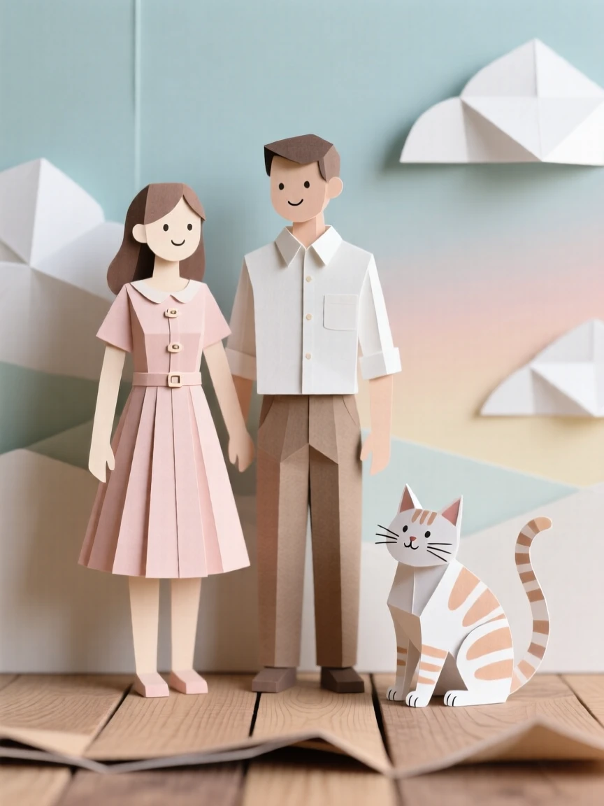 a couple and a cat.