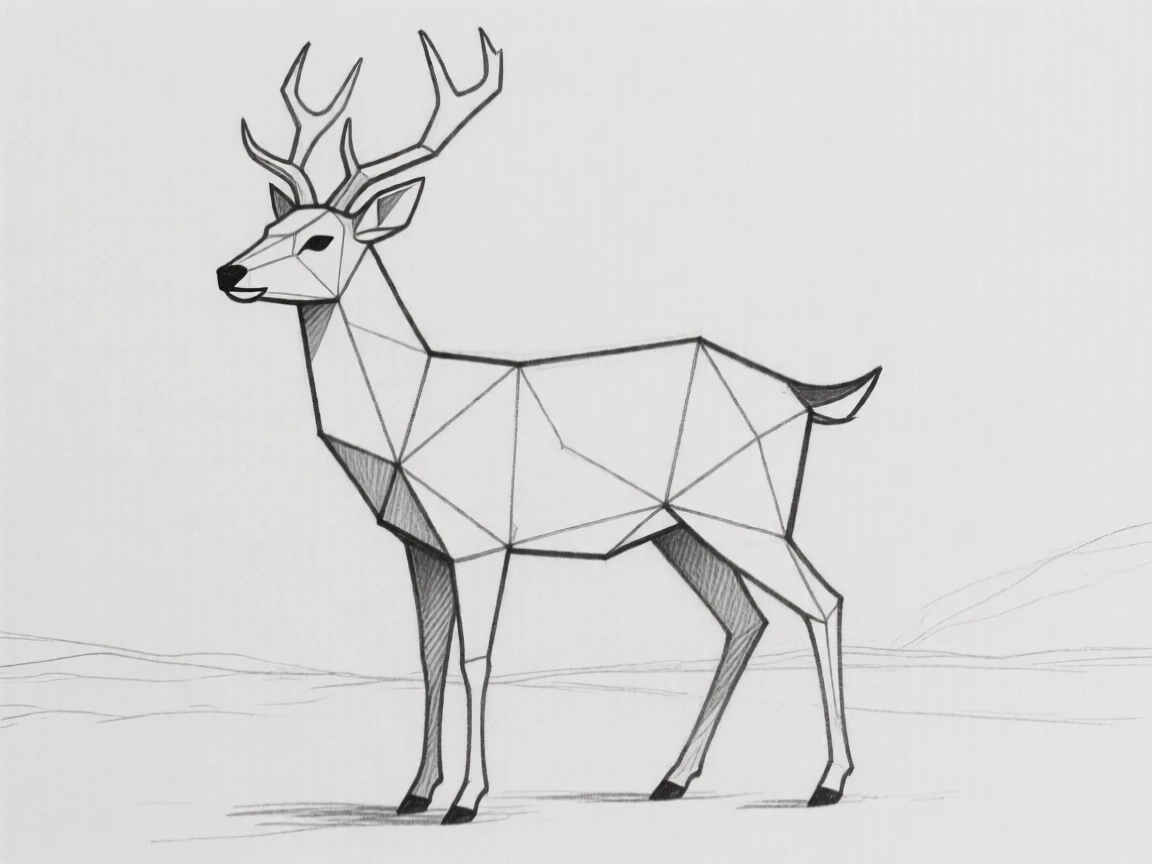 Breathtaking landscape in the background, a deer in the foreground.