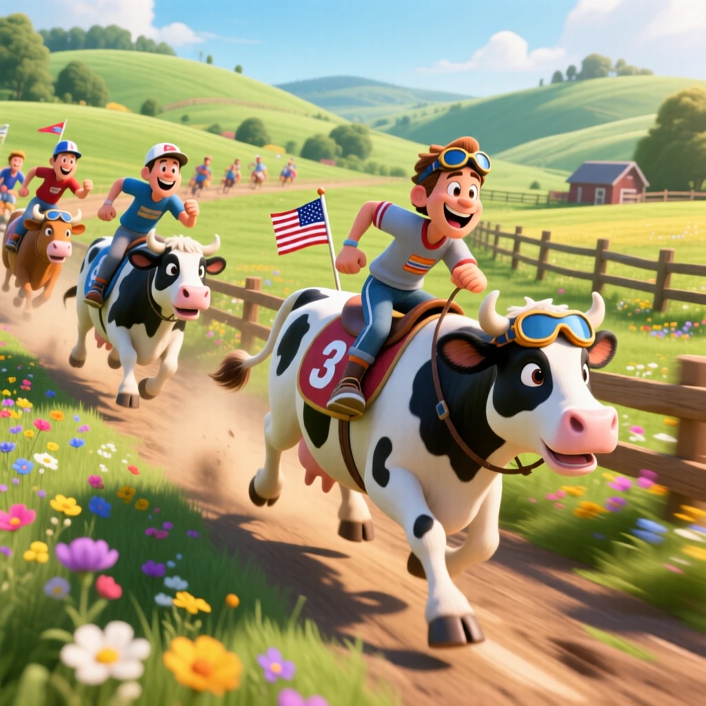 a game that you race with cows