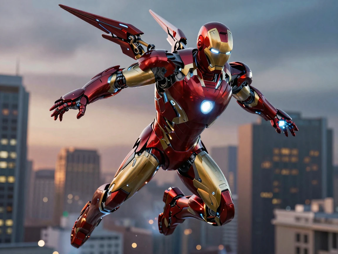 make the [mark 85] nanotech where the suit spreads all over his body to form the suit also in the movie he has a thing that comes out of his back to help him fly