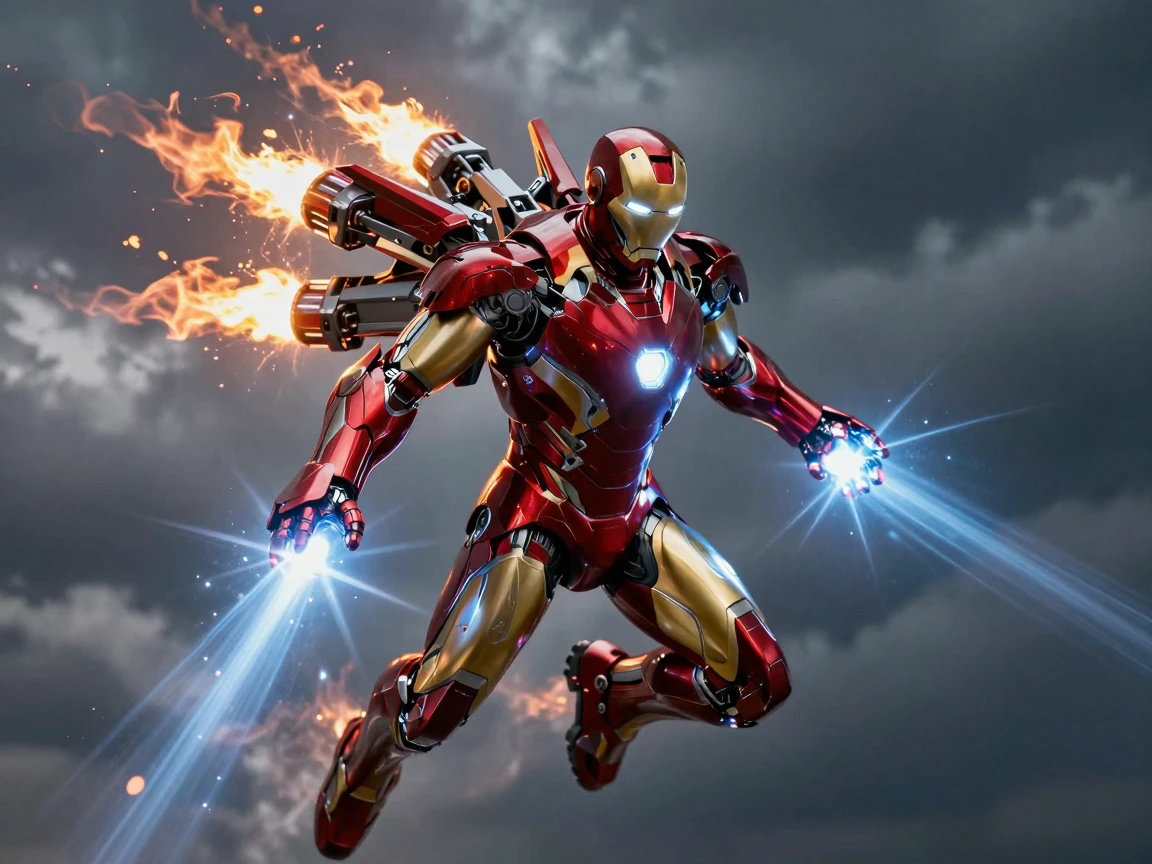 make the [mark 85] nanotech where the suit spreads all over his body to form the suit also in the movie he has a thing that comes out of his back to help him fly also make the fire come out of his back thrusters and his repulsors