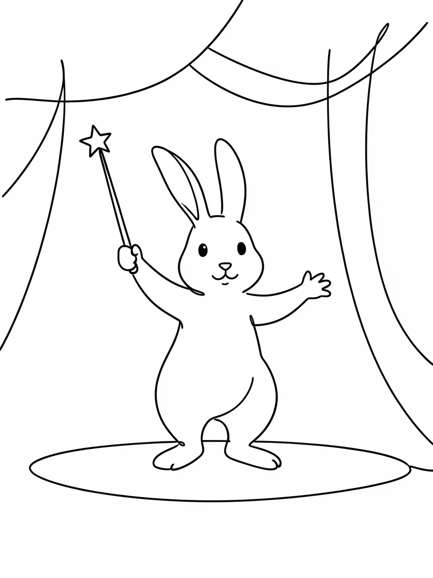 a cute bunny is performing magic on the stage