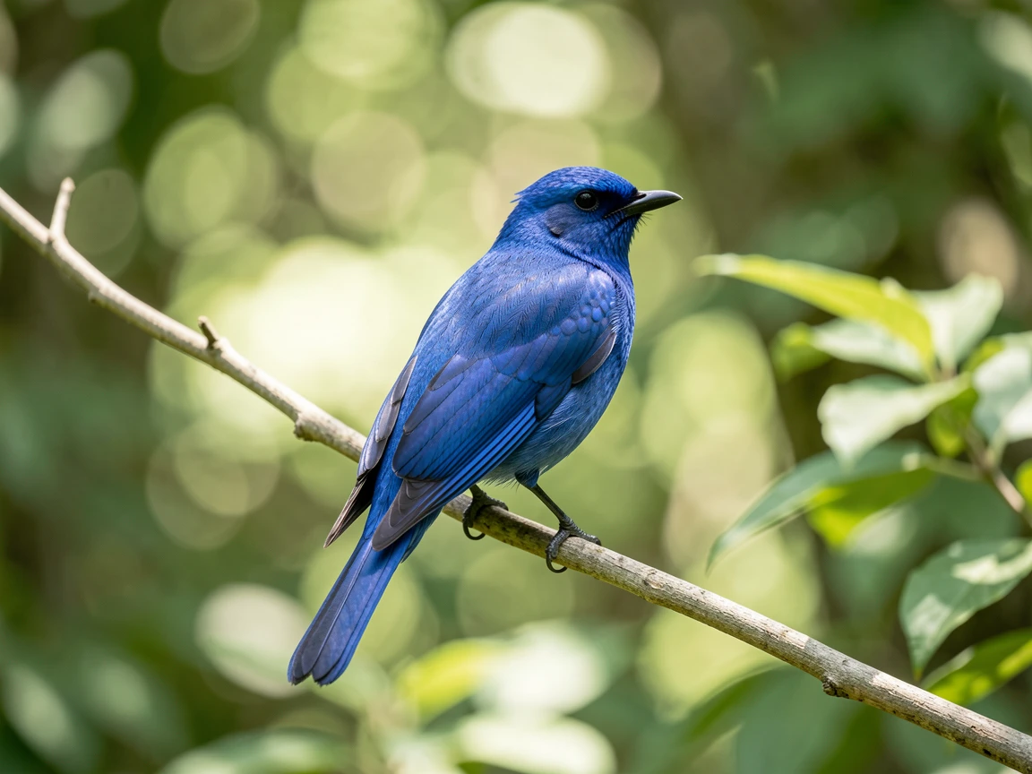 A beautiful blue bird, long shot