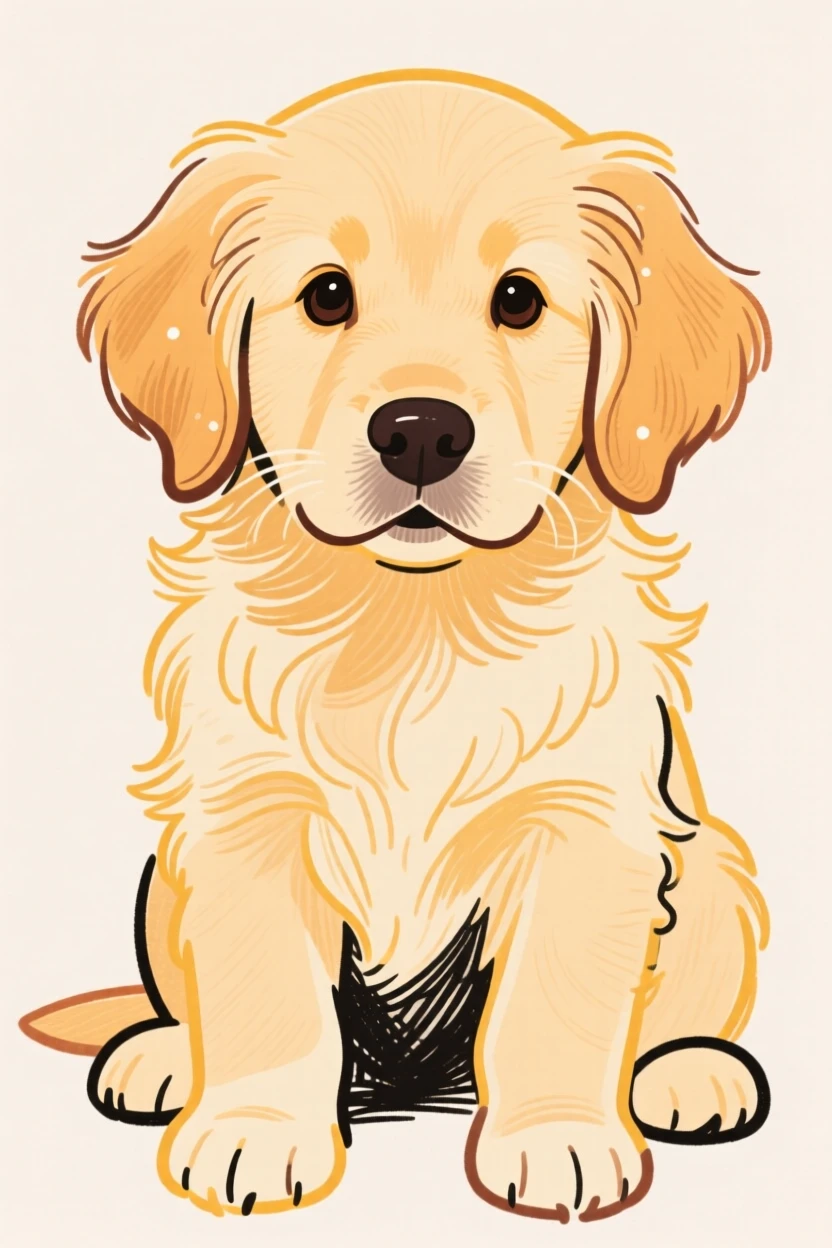 A fluffy golden retriever puppy.