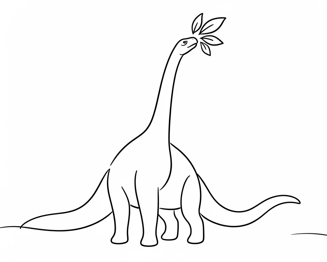 A Diplodocus stretching its long neck to reach the treetops