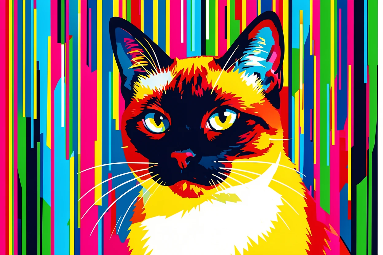 Siamese cat gazing out a rain-streaked window