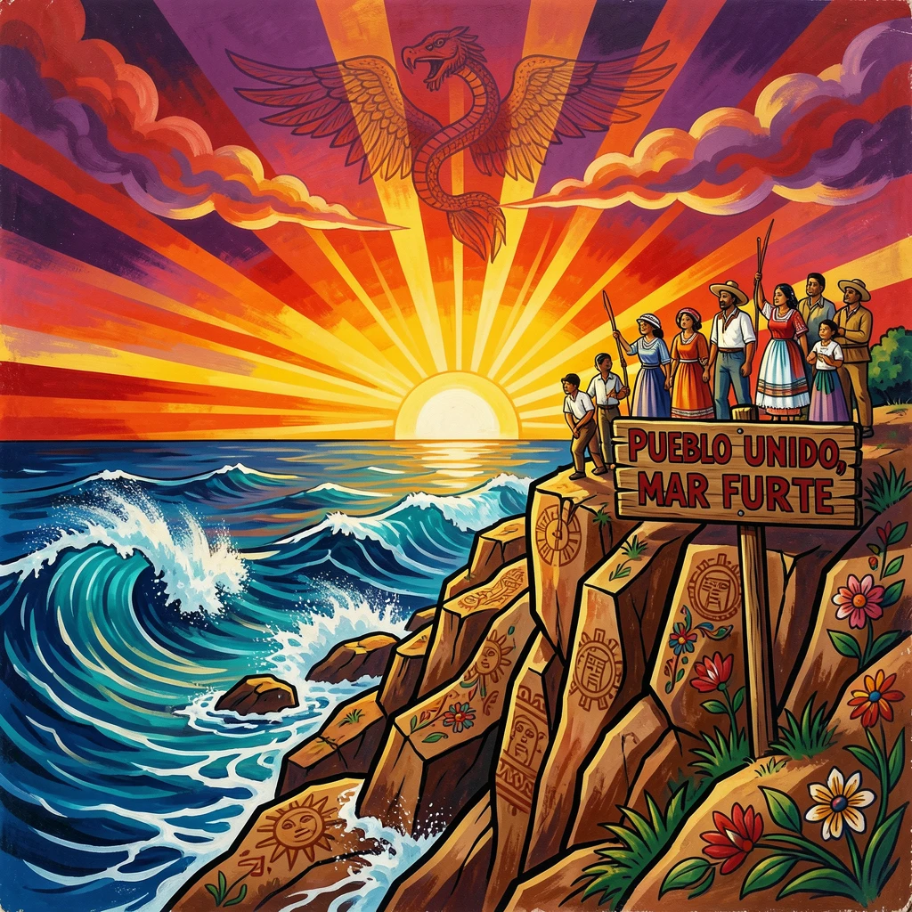 A coastal cliff overlooking crashing ocean waves at sunset