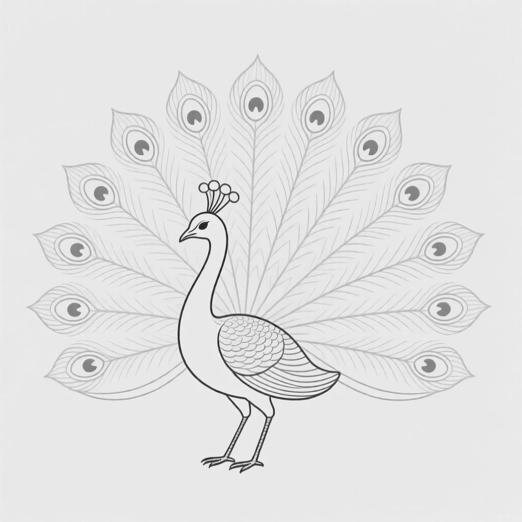 A peacock with its tail feathers fully fanned open