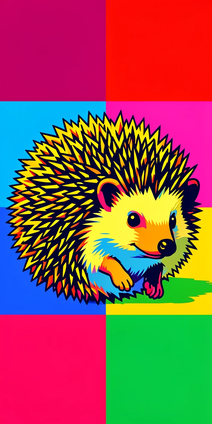 Hedgehog curled into a tiny spiky ball