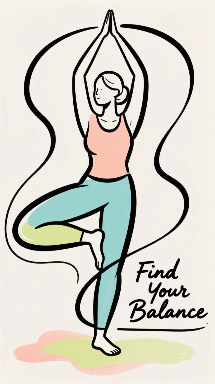 A yoga teacher in a balancing pose