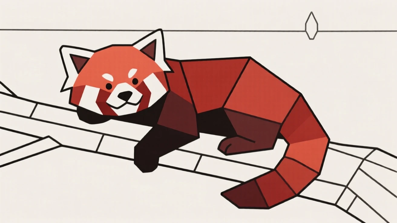 A red panda resting on a tree branch