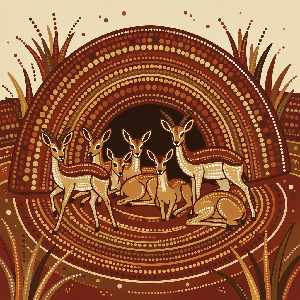 A pack of dik-diks resting near their den