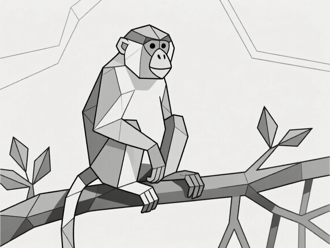 A proboscis monkey sitting on a mangrove branch