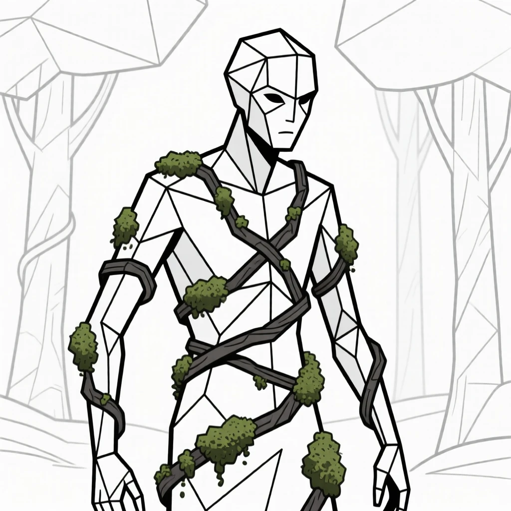 A forest guardian spirit made of vines and moss