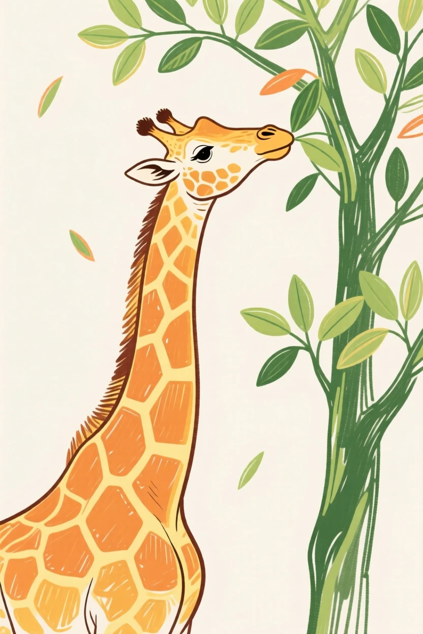 A giraffe reaching for leaves.