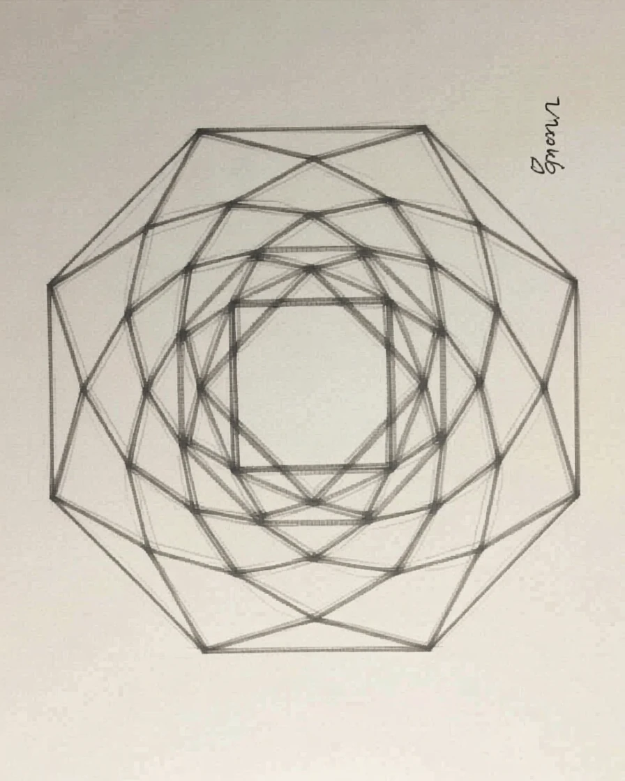 A layered composition of concentric geometric rings