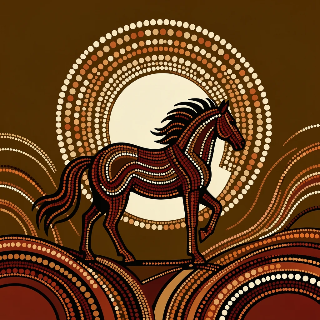 A wild horse silhouetted against the rising moon