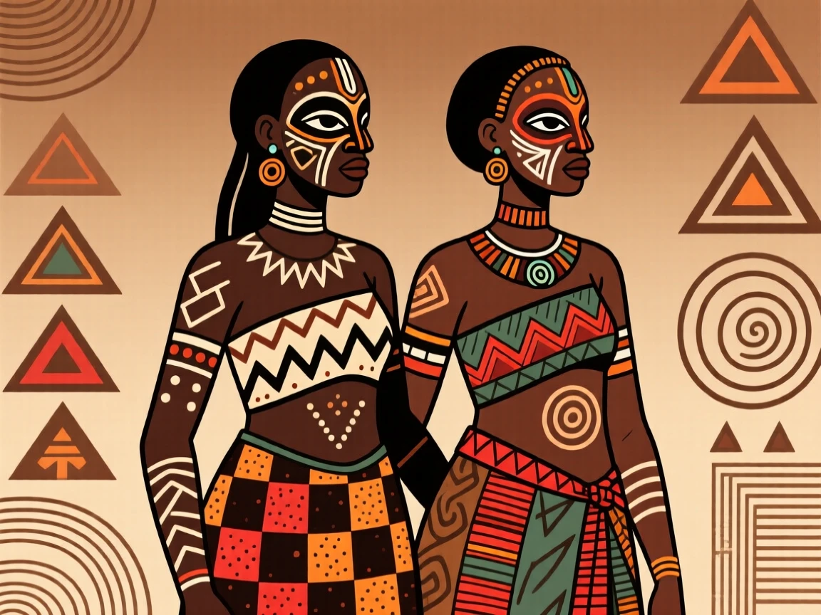 Twin sisters standing side by side.