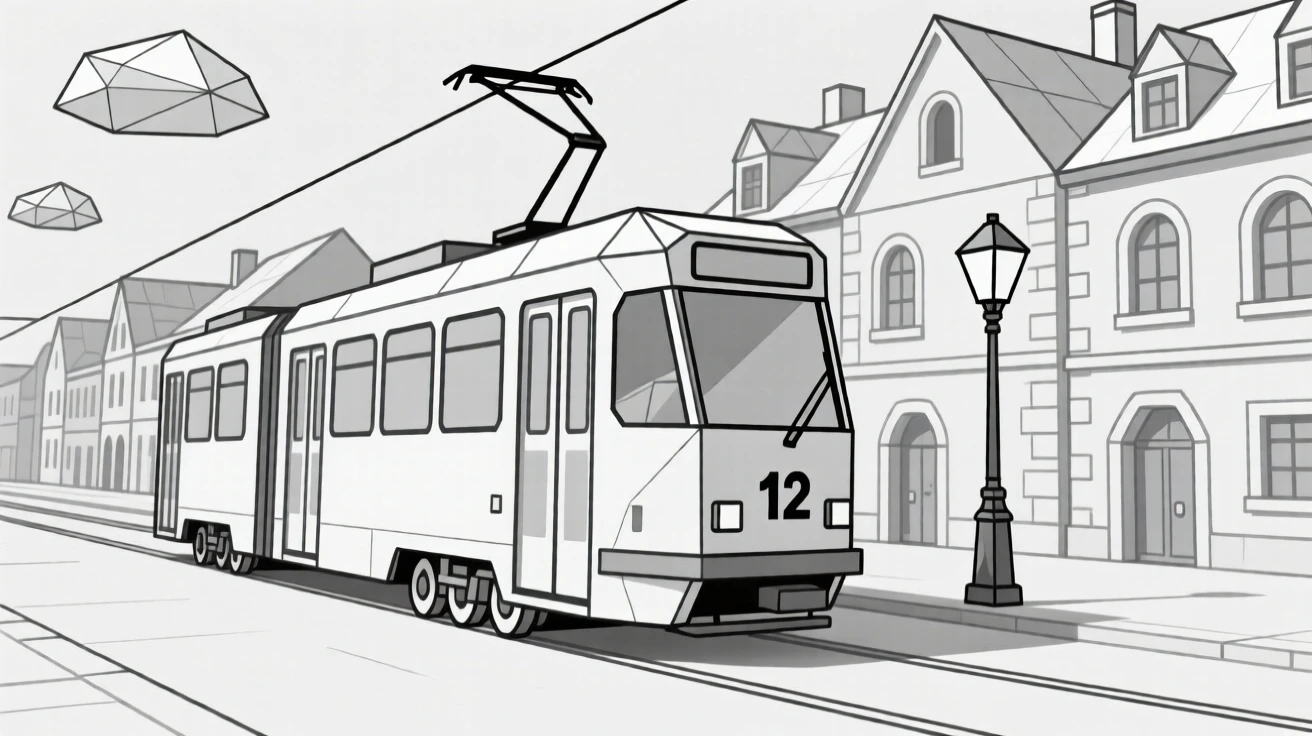 A tram traveling through a historic European city
