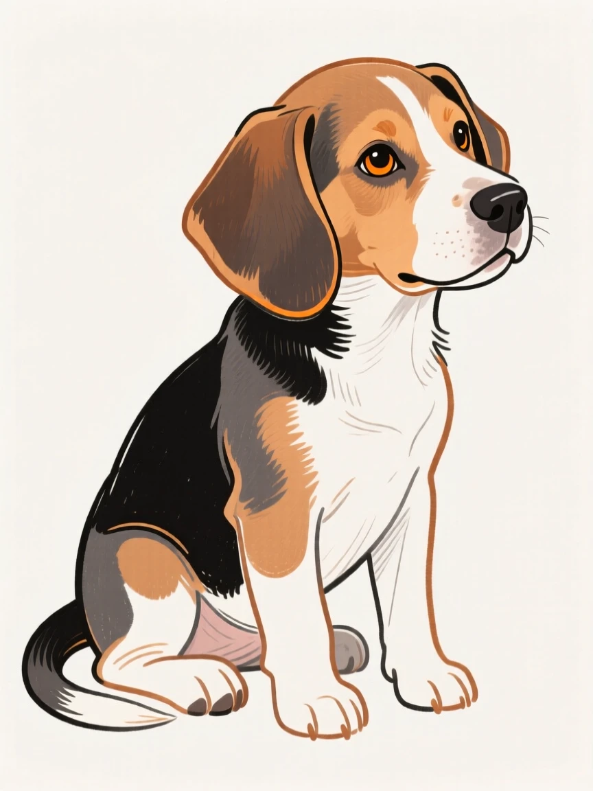 A beagle puppy.