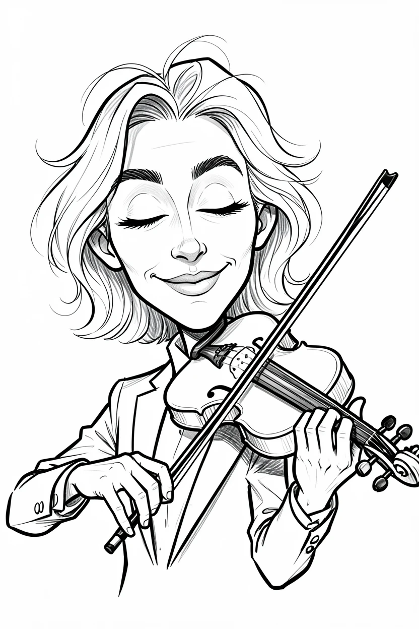 [People Portraits & Characters] Portrait of a elegant violinist lost in the music with eyes closed, full of personality and charm