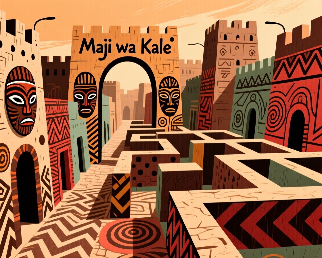 A maze of narrow alleys within an ancient walled city.