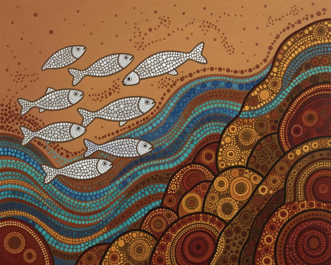 A school of silver fish swimming near a rocky reef