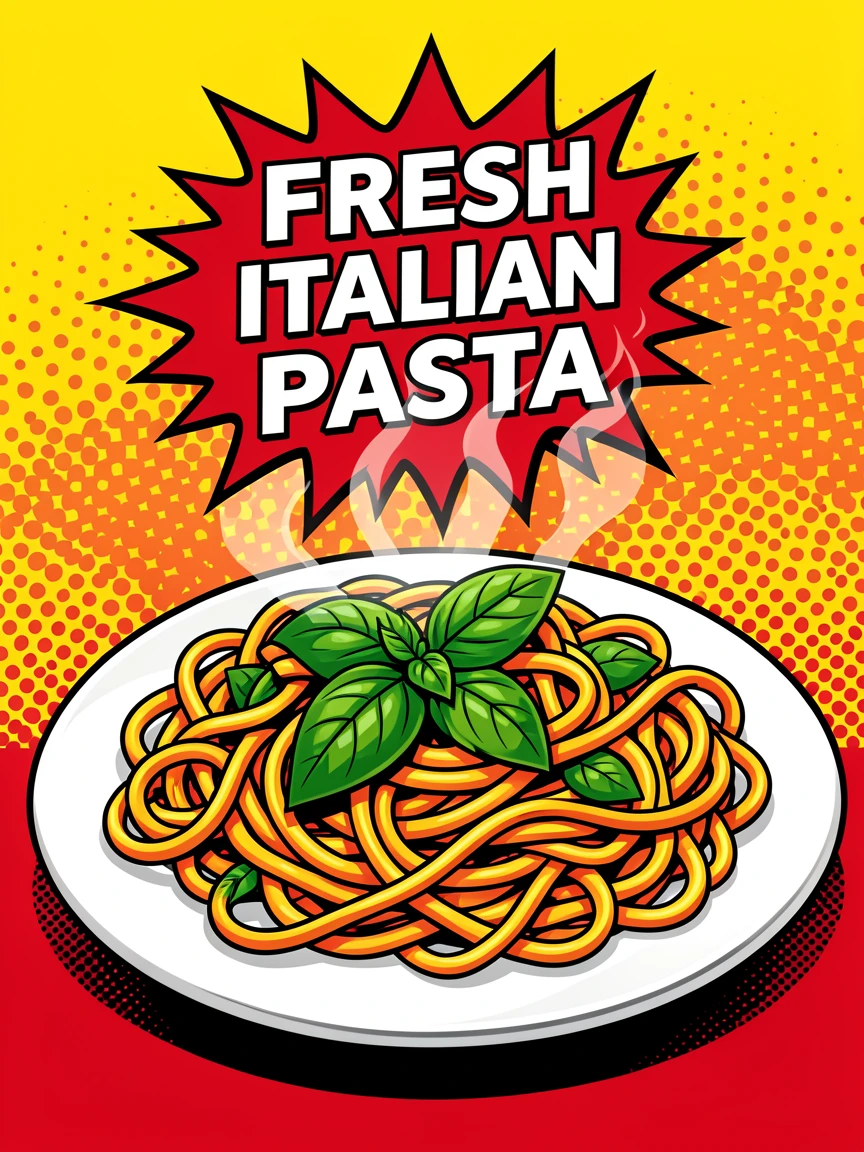 A plate of fresh Italian handmade pasta with basil