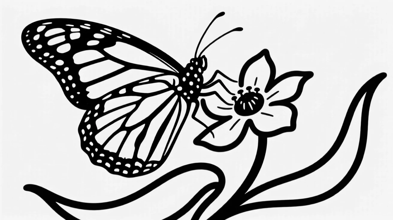 A monarch butterfly resting on a milkweed flower with wings fully open.