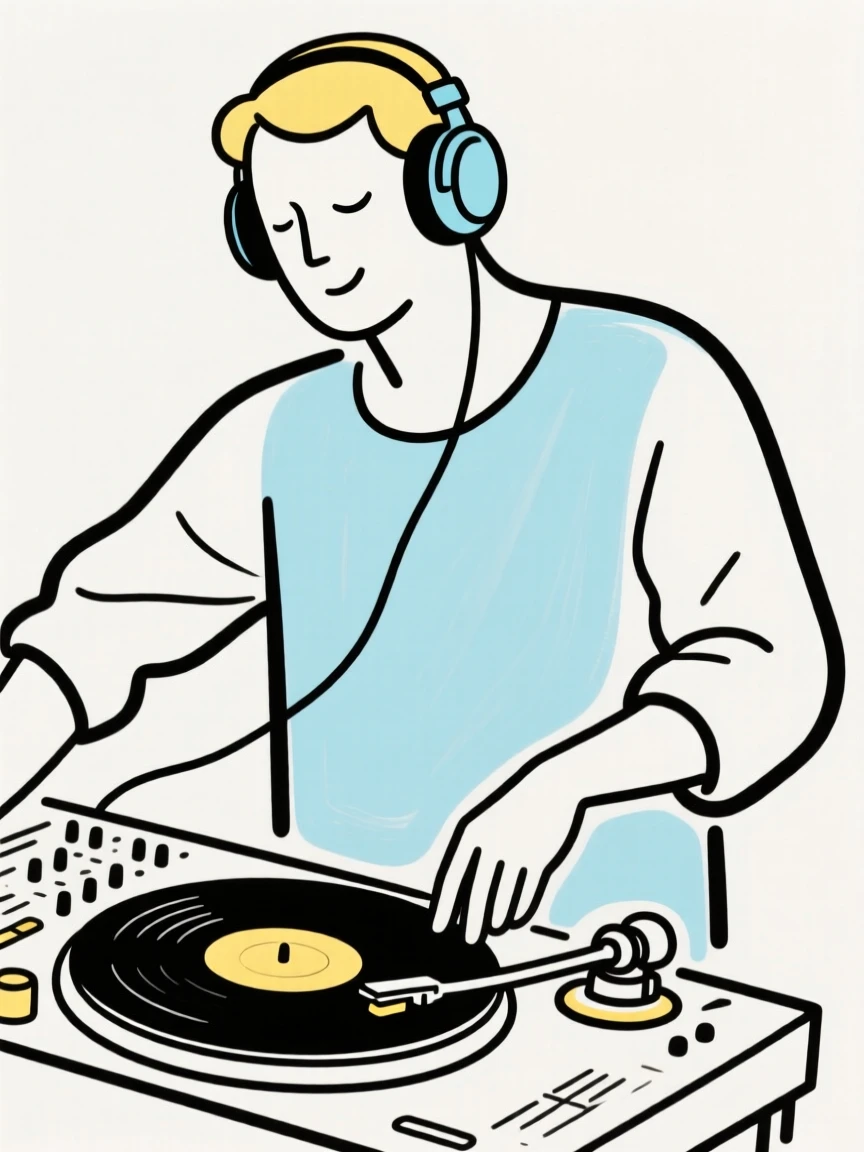 A DJ spinning records