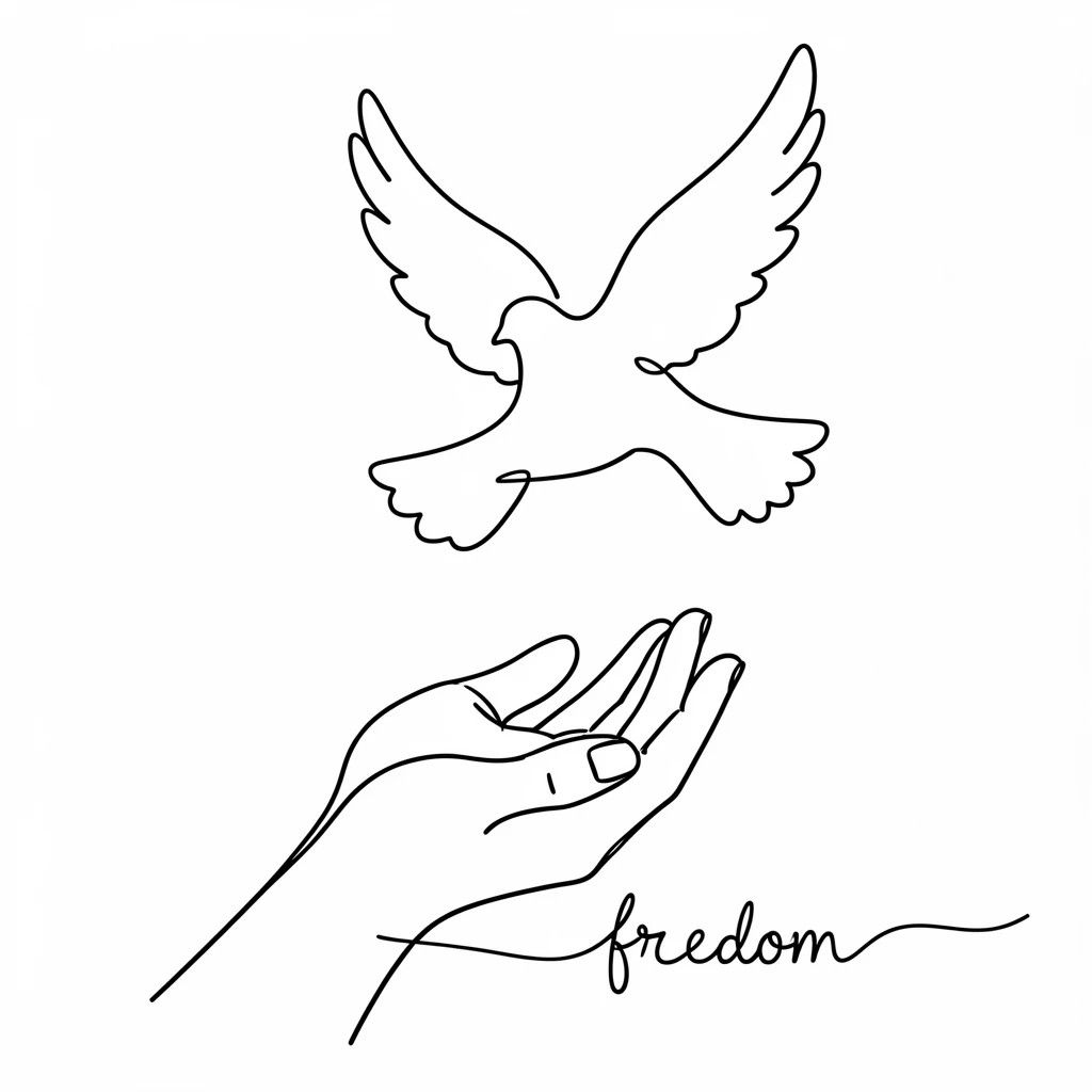 A pair of hands releasing a white dove into an open sky, representing freedom