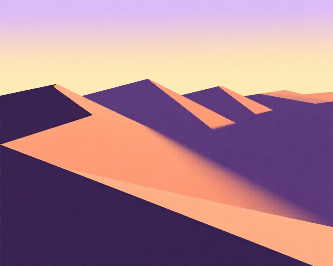 A sand dune ridge casting long shadows at sunset