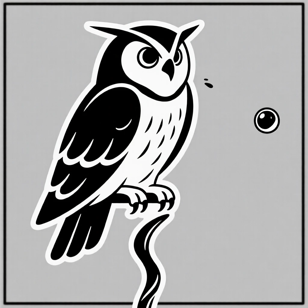 A talking owl perched on a wizard's staff.