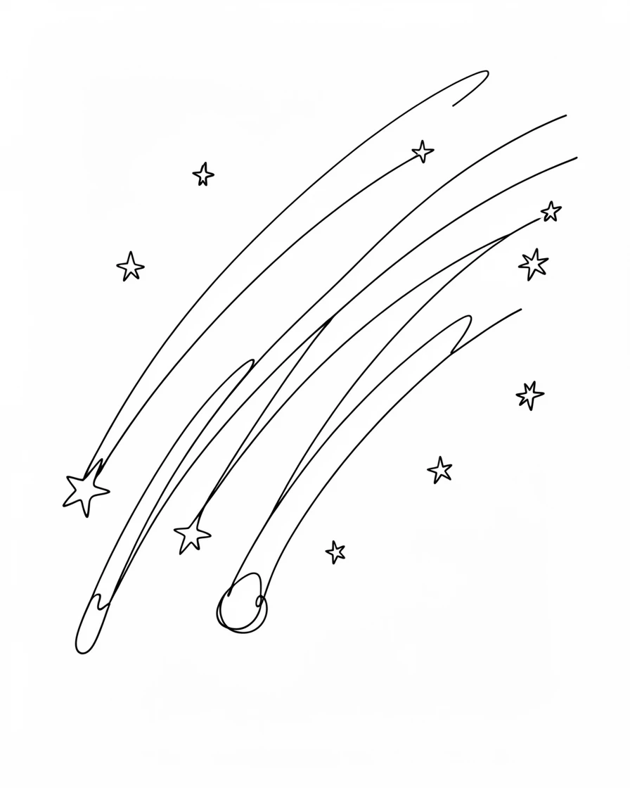 A meteor shower streaking across a star-filled night sky