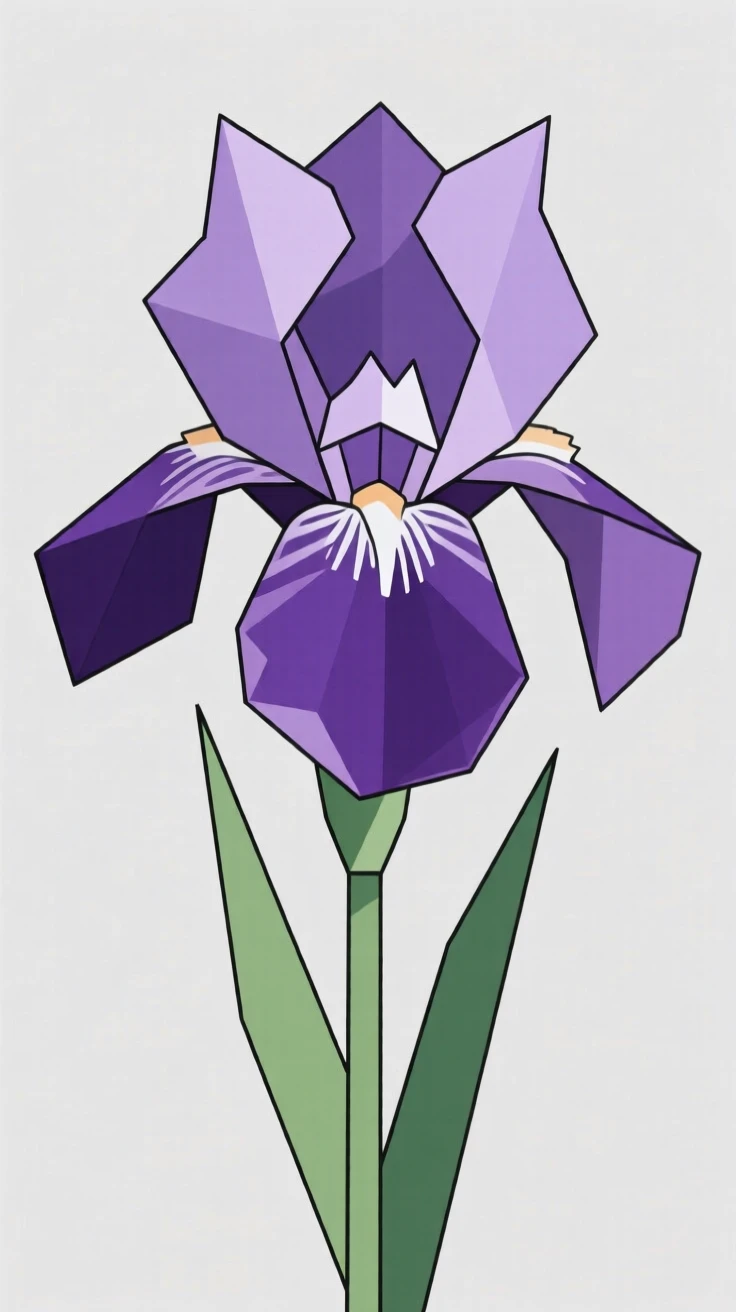 An iris flower with striking purple petals