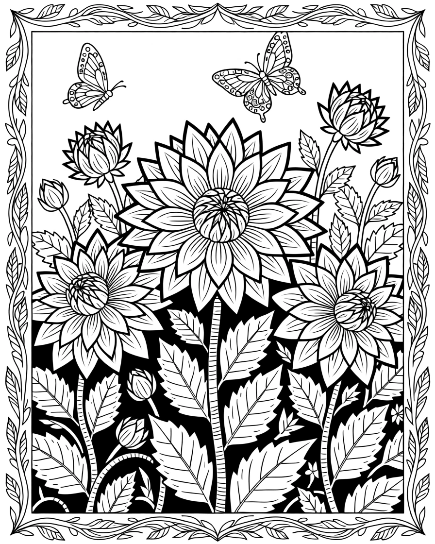 A bed of dahlias in a dizzying array of shapes and colors.