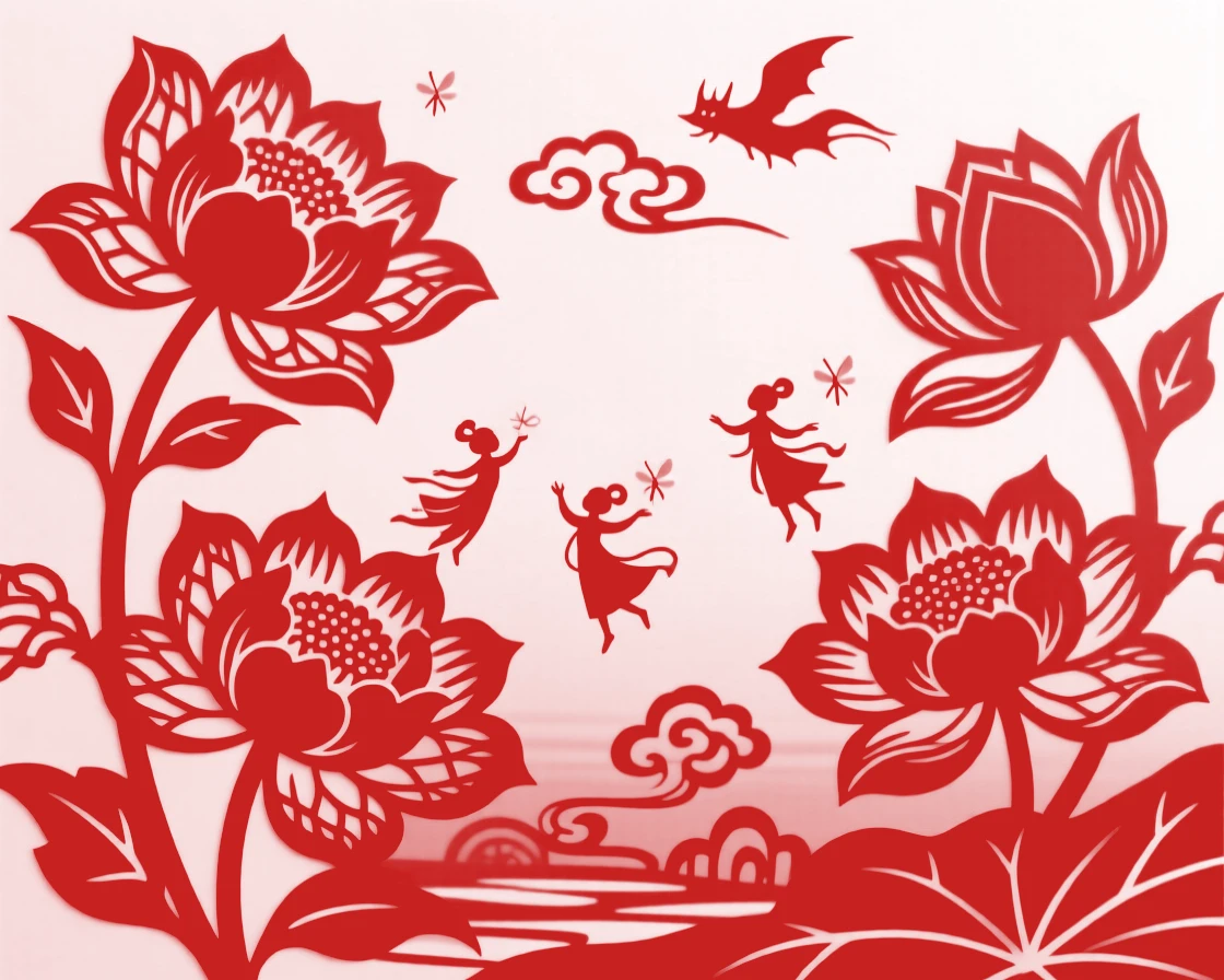 A garden where the flowers open at dusk to reveal tiny glowing spirits dancing among the petals