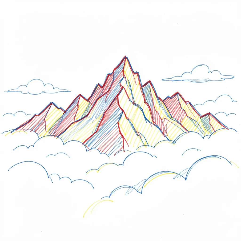 A high mountain pass above the clouds, jagged peaks piercing a sea of white
