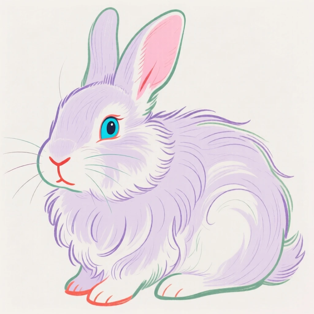 A fluffy angora rabbit.