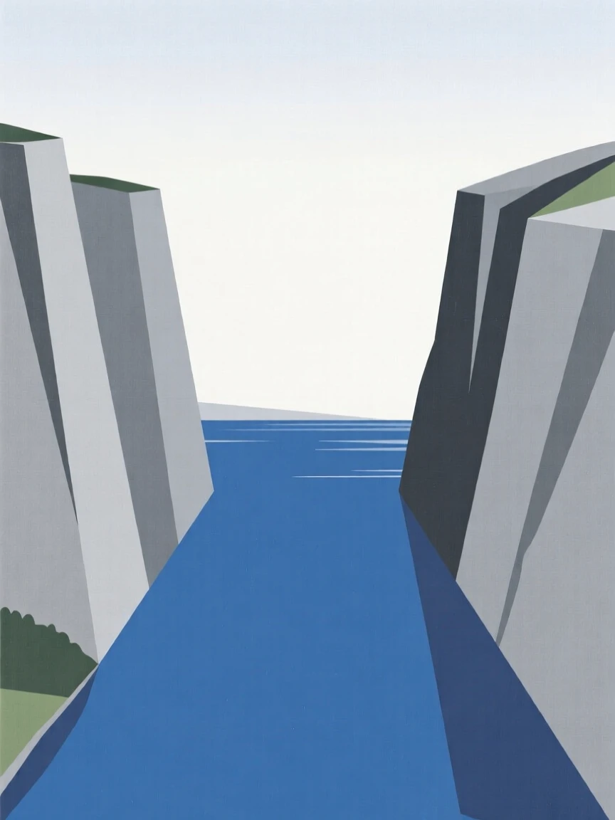 A remote fjord surrounded by steep cliffs
