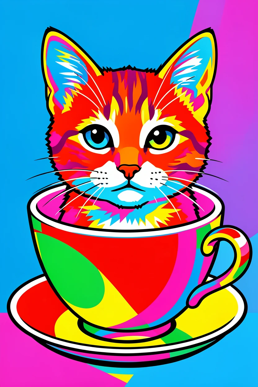 Kitten inside a teacup