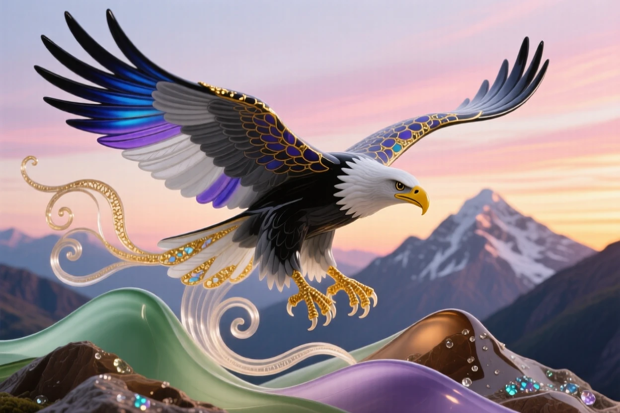 A majestic condor soaring over Andean peaks at dawn, vast and awe-inspiring.