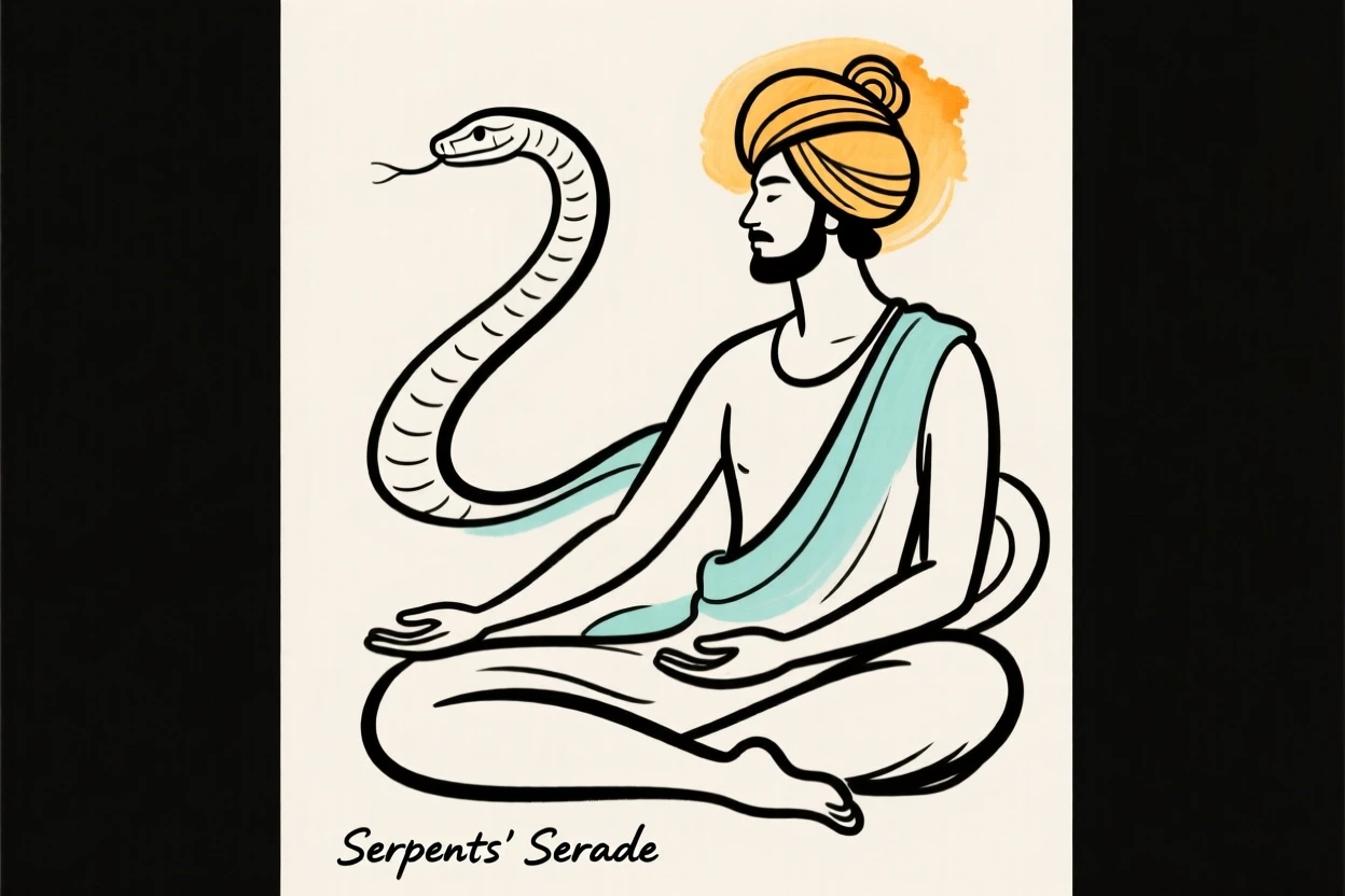 A snake charmer with a cobra
